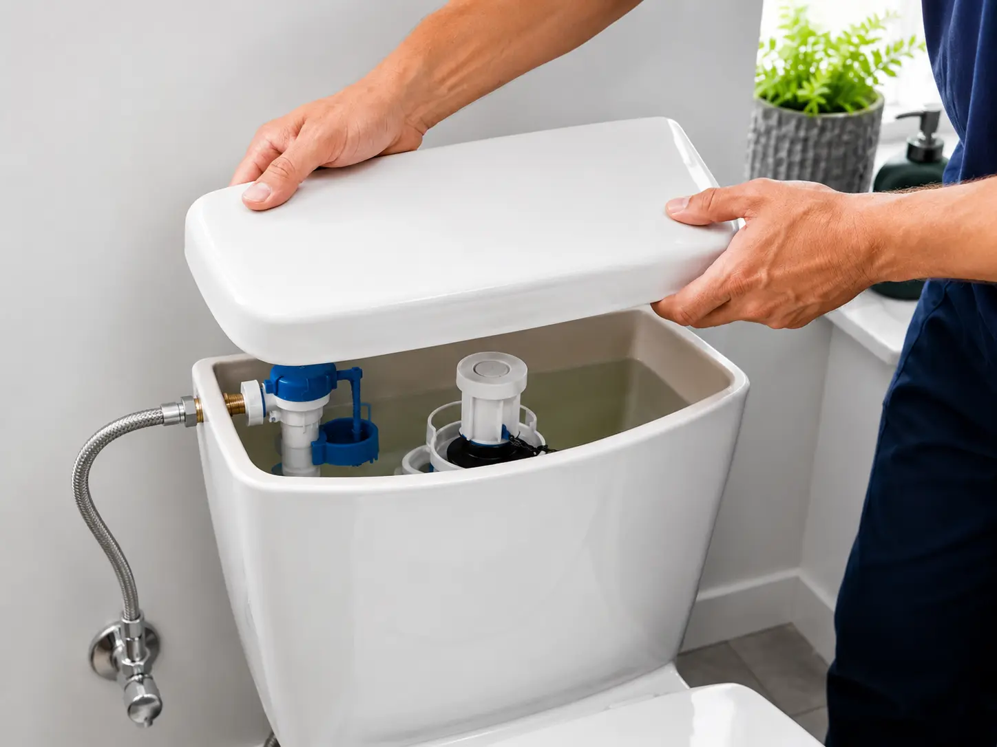 Toilet cistern and shut-off valve replacement in Fuengirola