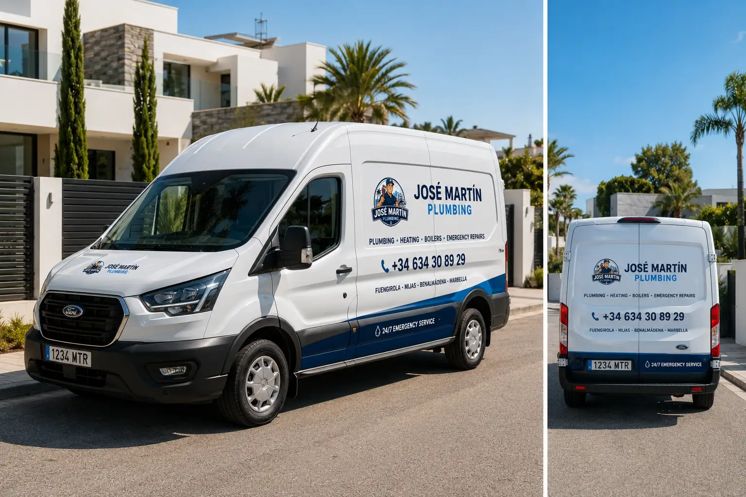 José Martín Plumbing van in Fuengirola
